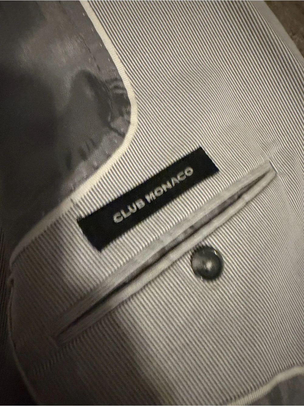 Light Gray Men's Single-Breasted “seersucker” style suit